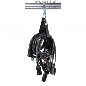 EZ440CH-B EZ TIE CABLE HOLDER BLACK, держатель кабеля, 5 стяжек Ш 38 мм х Д 40 см с проушиной + 1 карабин с фиксатором, цвет черный