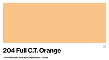 LEE Filters # 204 Full C.T. Orange Roll